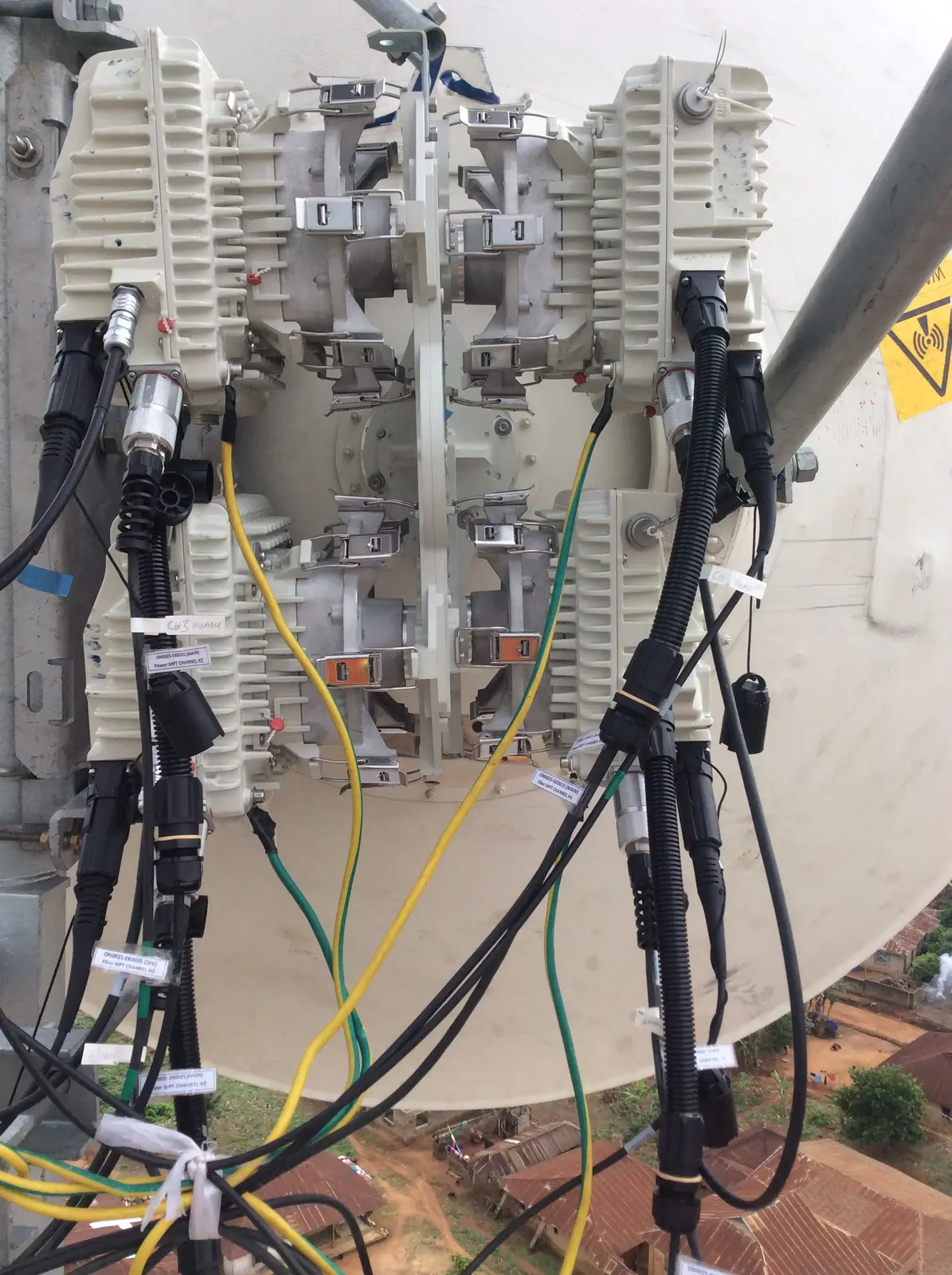 Integrated antenna equipment and communications cabling