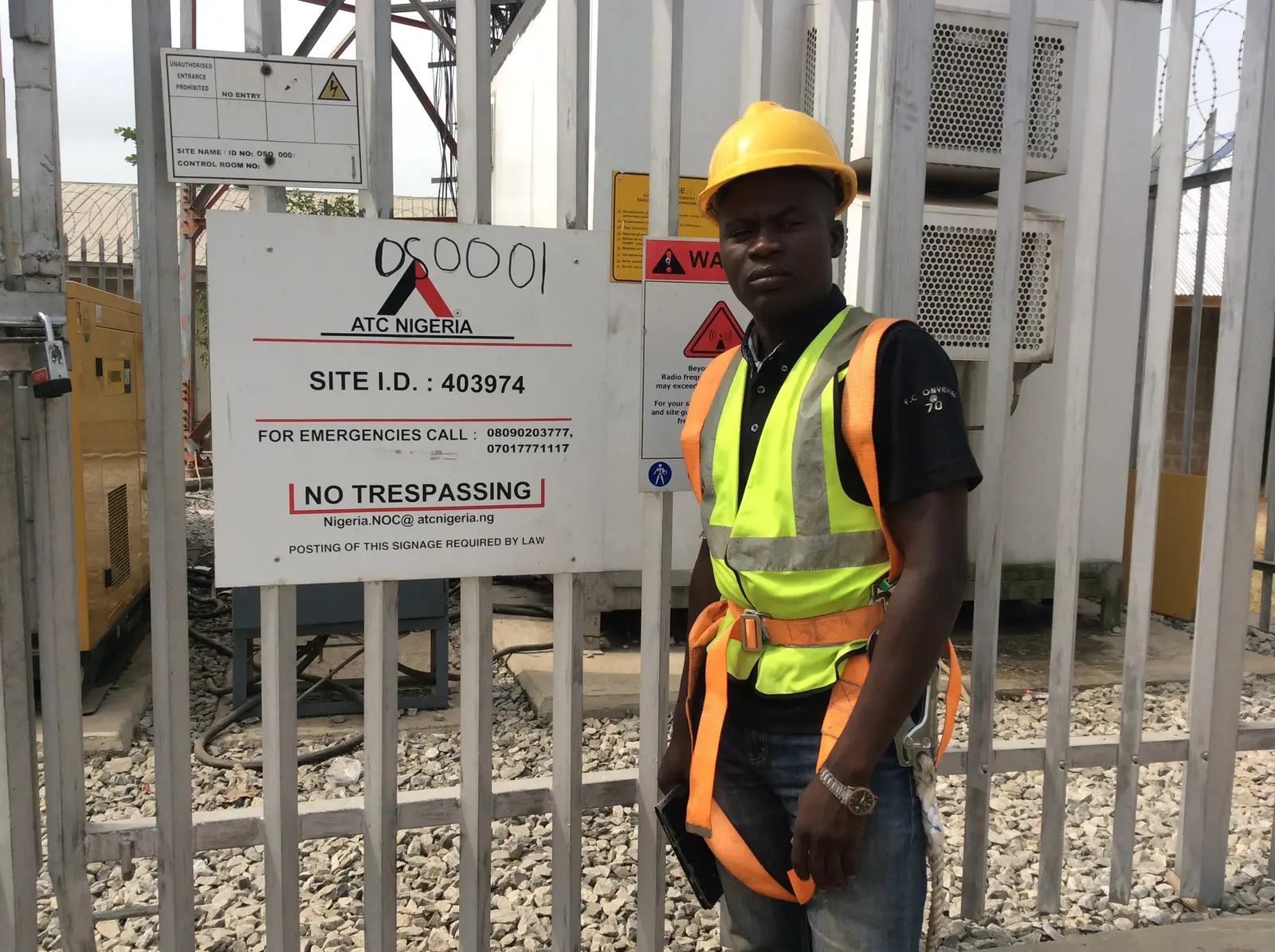 Kudos field engineer carrying out a telecommunications site inspection